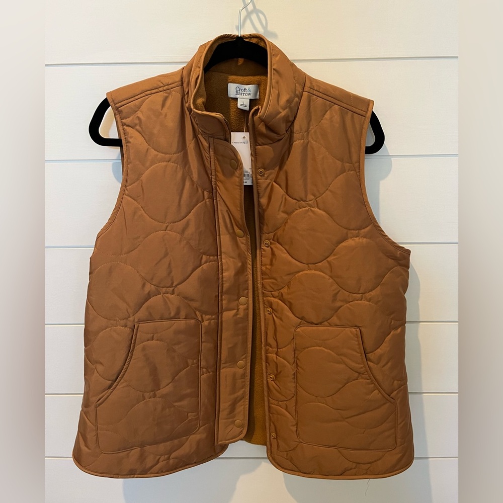 NWT, Large, Fleece Lined, Brown, Croft & Barrow, Vest